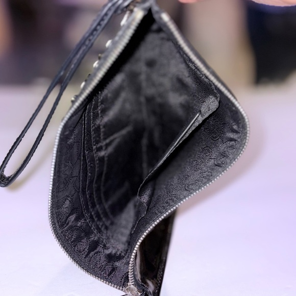 Michael Kors Black Clutch with Silver Studs and Rhinestone Accents - Picture 5 of 13